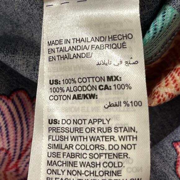 Chicos Blouse Size 12 Orange Pink Floral 100% Cotton Colorful Business Casual - Picture 9 of 9